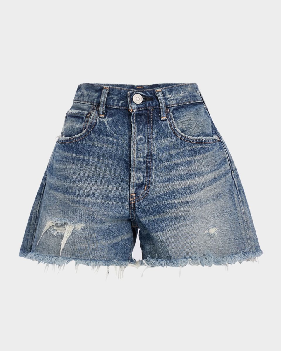 Herricks Frayed Denim Shorts